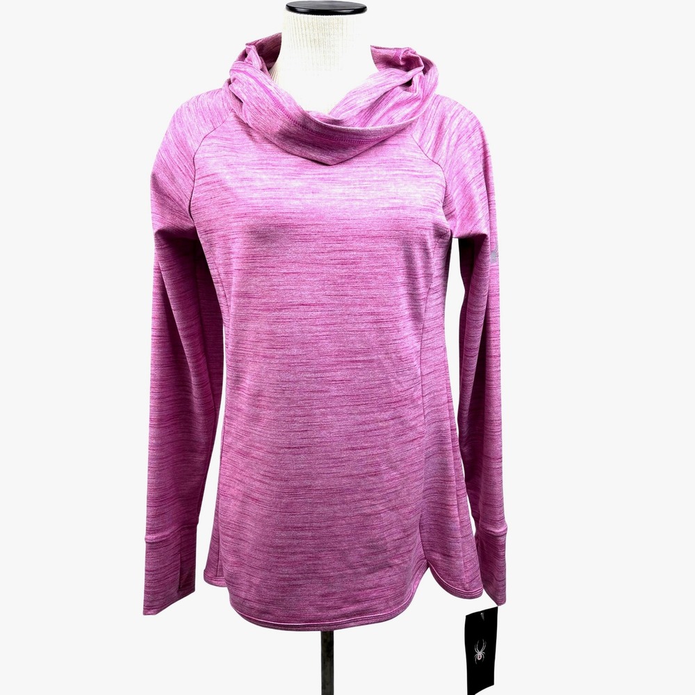 NWT Spyder Solitude Funnel Neck‎ Grape L/S Top Women M. Ski Mountains Cozy Cabin - Picture 3 of 15